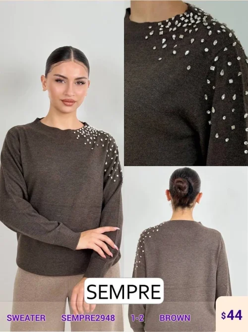Свитер Sempre (Brown, модель SEMPRE2948) оптом