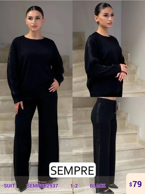 Костюмы и комплекты Sempre (Черный, модель SEMPRE2937) оптом
