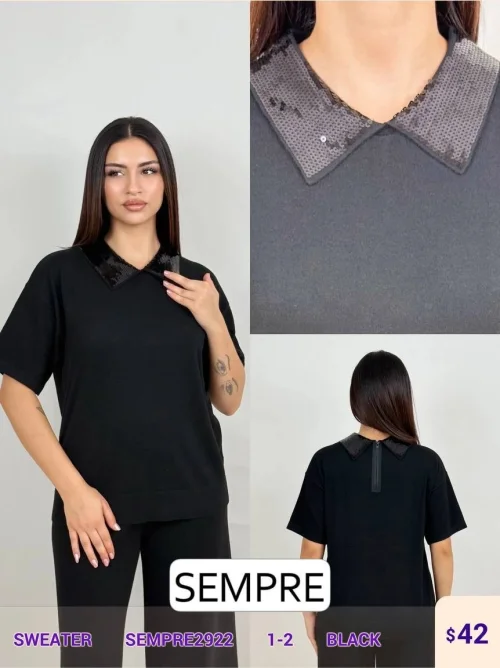 Свитер Sempre (Black, модель SEMPRE2922) оптом