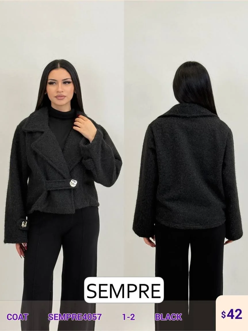 Пальто Sempre (Black, модель SEMPRE4057) оптом