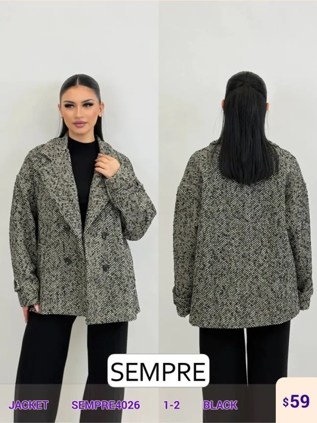 Жакет Sempre (Black, модель SEMPRE4026) оптом