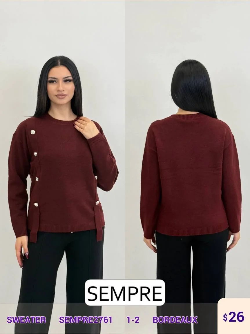 Свитер Sempre (Burgundy, модель SEMPRE2761) оптом