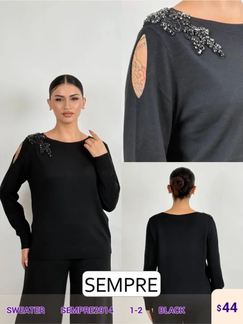 Свитер Sempre (Black, модель SEMPRE2914) оптом
