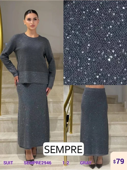 Костюмы и комплекты Sempre (Серый, модель SEMPRE2946) оптом