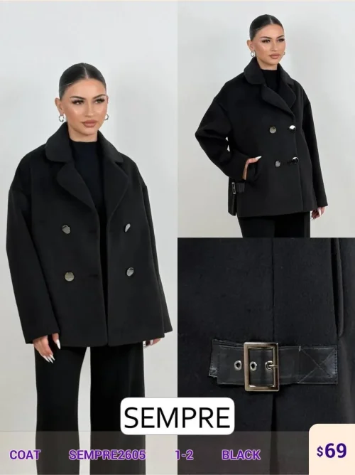 Пальто Sempre (Black, модель SEMPRE2605) оптом