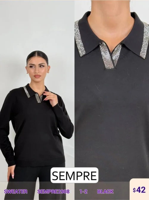 Свитер Sempre (Black, модель SEMPRE2908) оптом