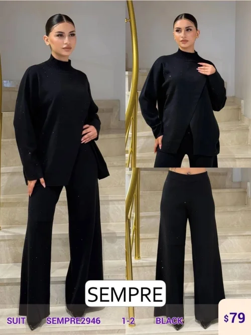 Костюмы и комплекты Sempre (Черный, модель SEMPRE2946) оптом