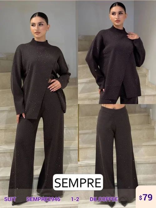 Костюмы и комплекты Sempre (Коричневый, модель SEMPRE2946) оптом