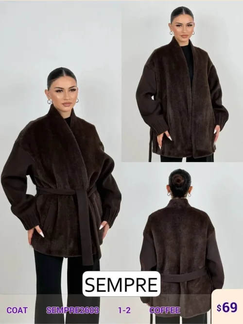 Пальто Sempre (Brown, модель SEMPRE2603) оптом