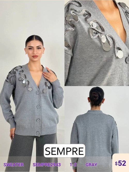 Свитер Sempre (Серый, модель SEMPRE2943) оптом