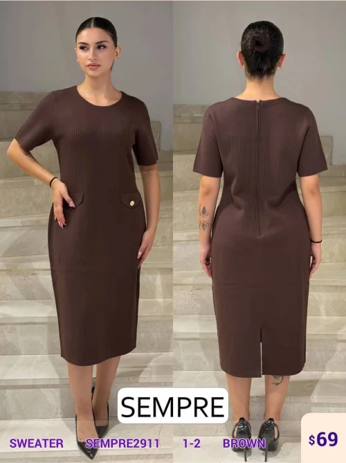 Свитер Sempre (Коричневый, модель SEMPRE2911) оптом