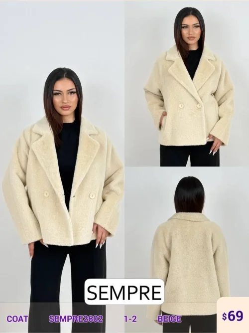 Пальто Sempre (Beige, модель SEMPRE2602) оптом