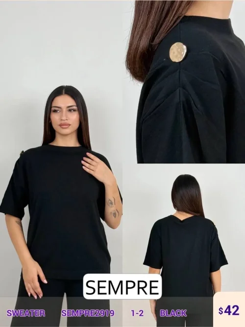 Свитер Sempre (Black, модель SEMPRE2919) оптом