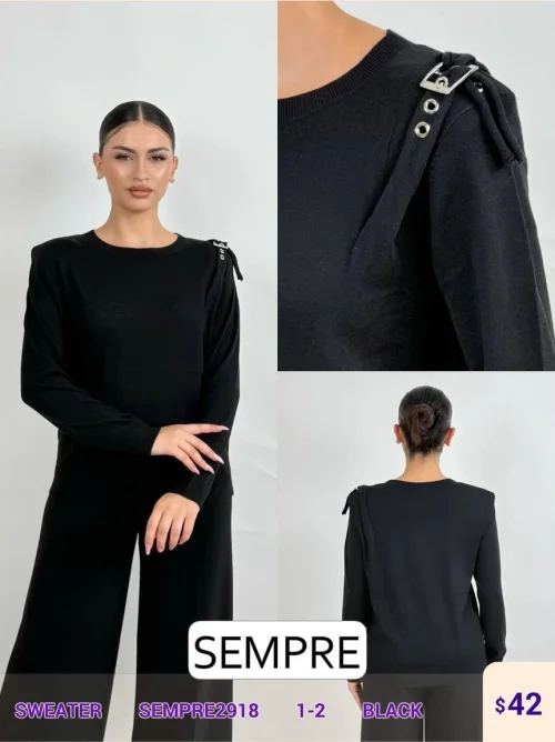 Свитер Sempre (Black, модель SEMPRE2918) оптом