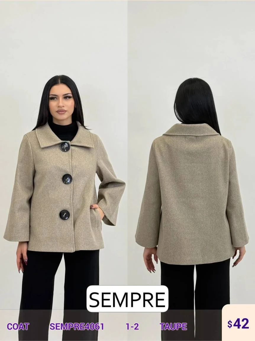 Пальто Sempre (Beige, модель SEMPRE4061) оптом