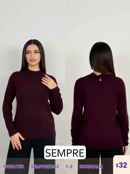 Свитер Sempre (Burgundy, модель SEMPRE2952) оптом