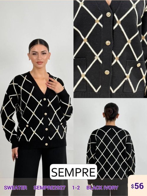 Свитер Sempre (Black, модель SEMPRE2927) оптом