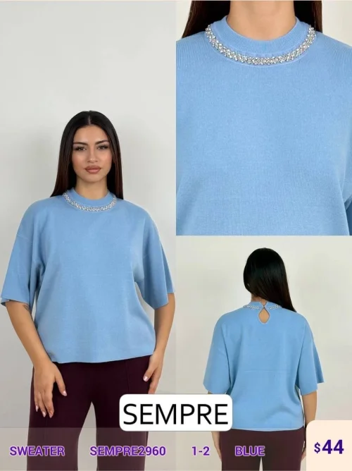 Свитер Sempre (Blue, модель SEMPRE2960) оптом