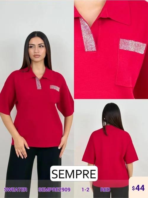 Свитер Sempre (Red, модель SEMPRE2909) оптом