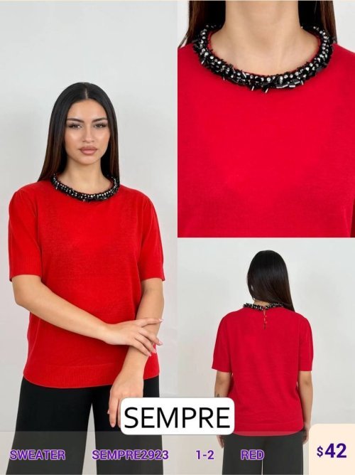 Свитер Sempre (Red, модель SEMPRE2923) оптом