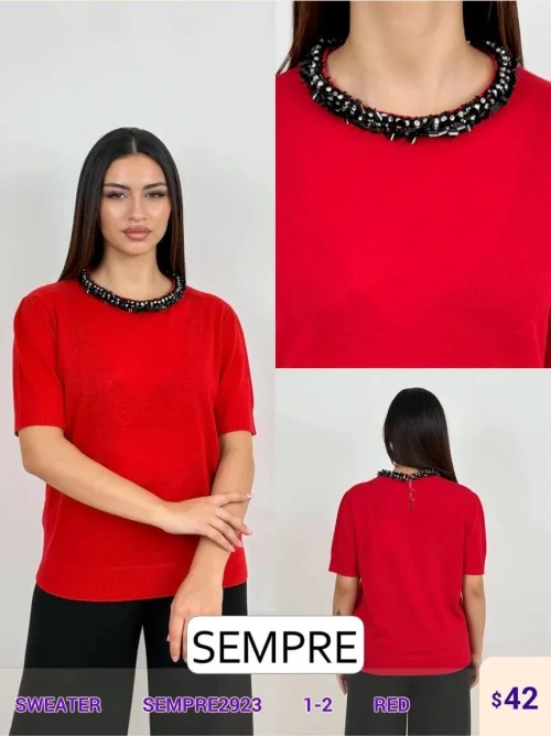 Свитер Sempre (Red, модель SEMPRE2923) оптом