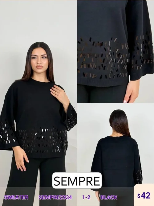 Свитер Sempre (Black, модель SEMPRE2934) оптом