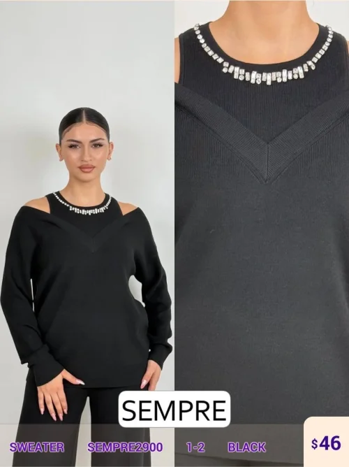 Свитер Sempre (Black, модель SEMPRE2900) оптом