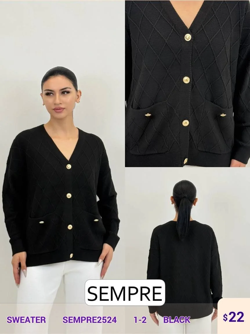 Свитер Sempre (Black, модель SEMPRE2524) оптом