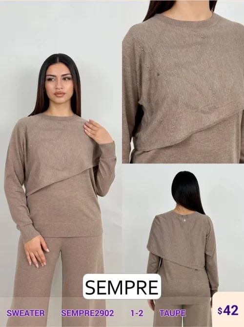 Свитер Sempre (Beige, модель SEMPRE2902) оптом