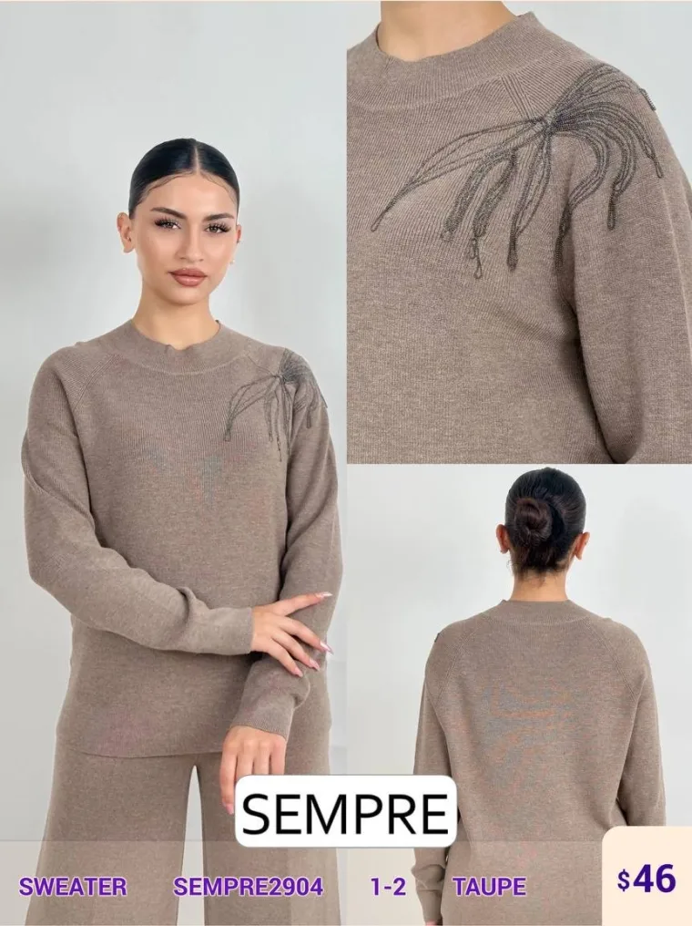 Свитер Sempre (Beige, модель SEMPRE2904) оптом