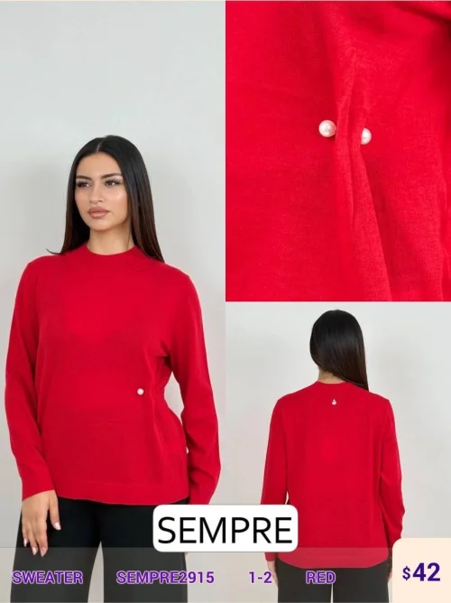 Свитер Sempre (Red, модель SEMPRE2915) оптом