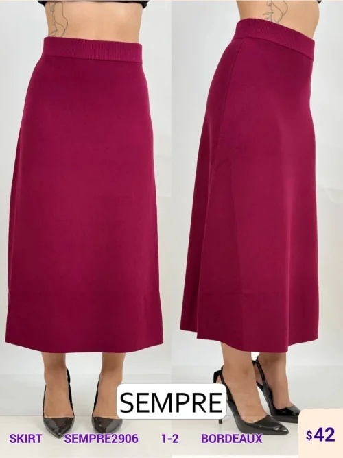 Юбка Sempre (Burgundy, модель SEMPRE2906) оптом