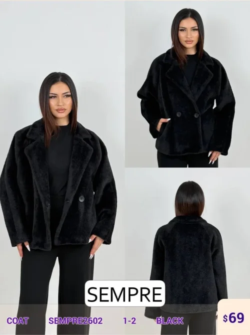 Пальто Sempre (Black, модель SEMPRE2602) оптом