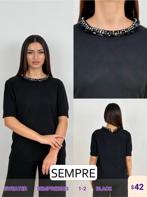 Свитер Sempre (Black, модель SEMPRE2923) оптом