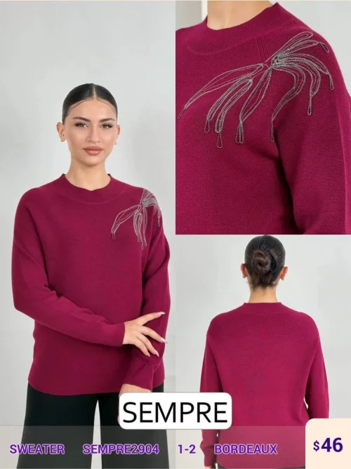 Свитер Sempre (Burgundy, модель SEMPRE2904) оптом
