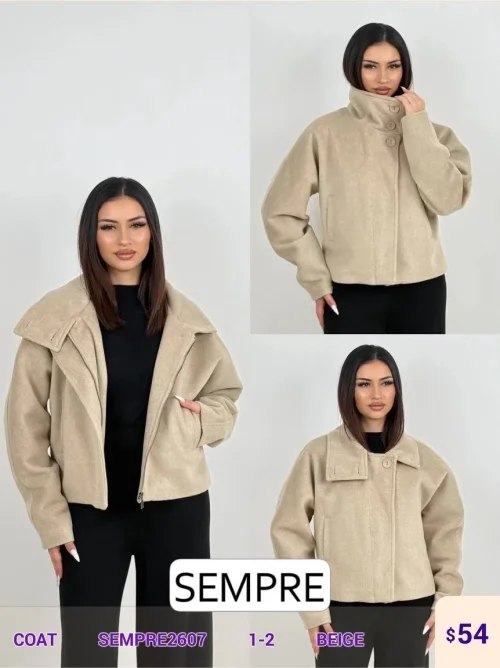 Пальто Sempre (Beige, модель SEMPRE2607) оптом