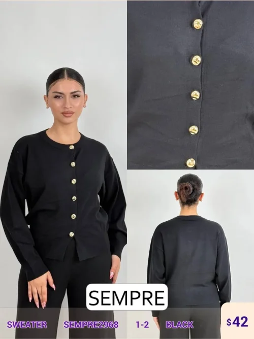 Свитер Sempre (Black, модель SEMPRE2968) оптом