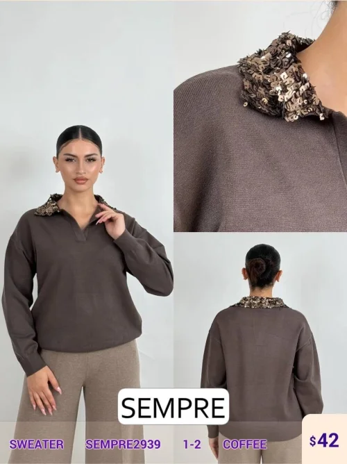 Свитер Sempre (Brown, модель SEMPRE2939) оптом