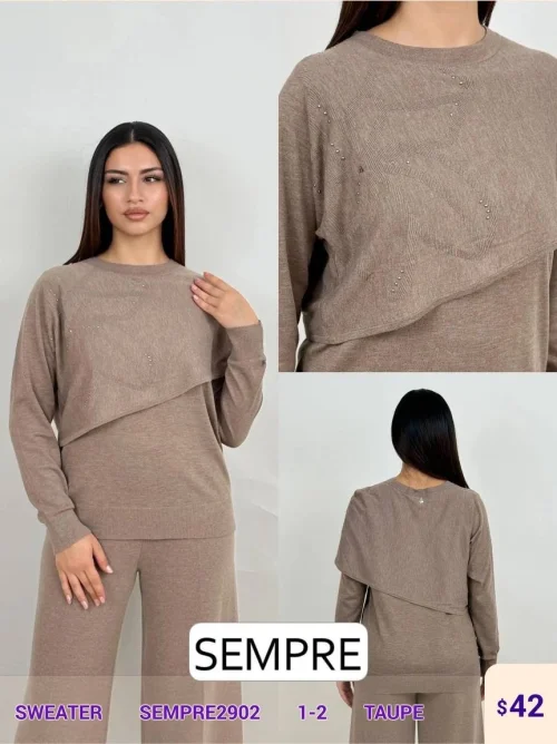 Свитер Sempre (Beige, модель SEMPRE2902) оптом