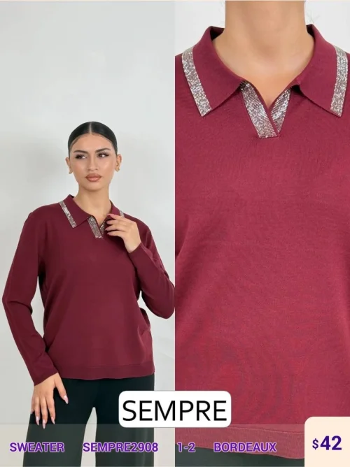 Свитер Sempre (Burgundy, модель SEMPRE2908) оптом