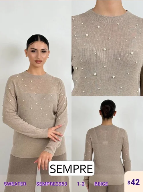 Свитер Sempre (Beige, модель SEMPRE2953) оптом