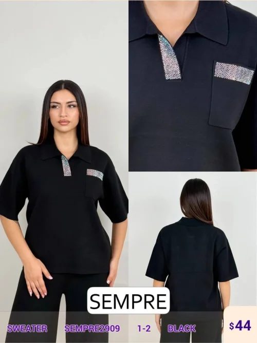Свитер Sempre (Black, модель SEMPRE2909) оптом