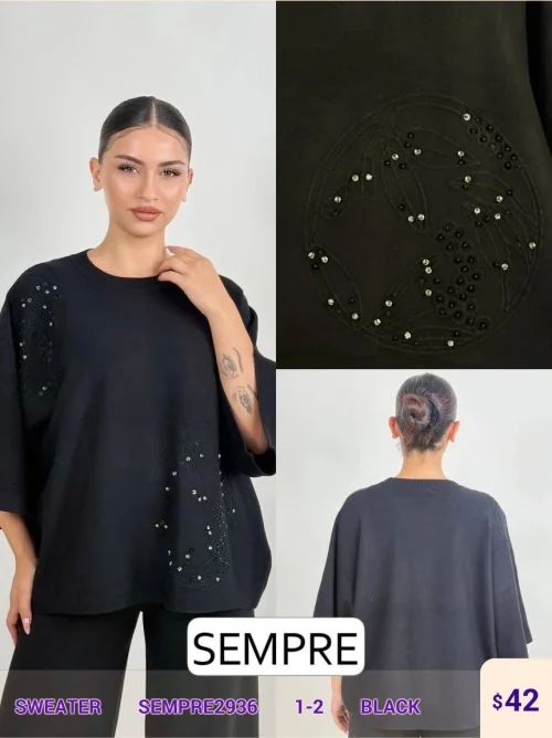 Свитер Sempre (Black, модель SEMPRE2936) оптом