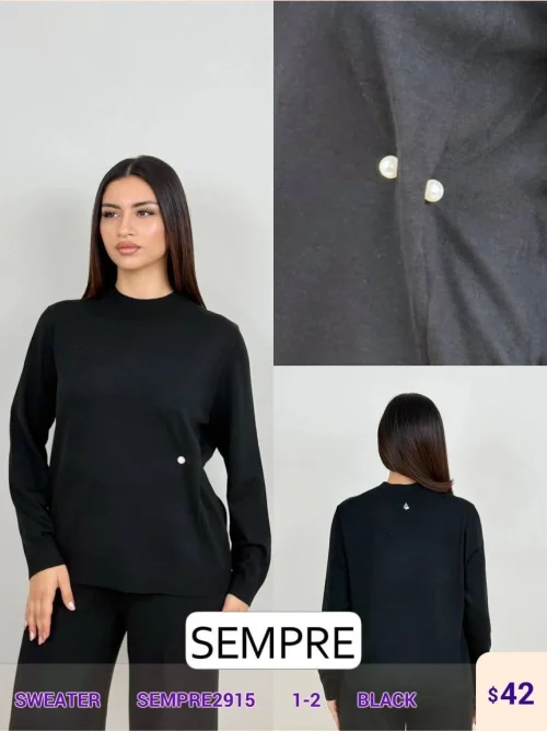 Свитер Sempre (Black, модель SEMPRE2915) оптом