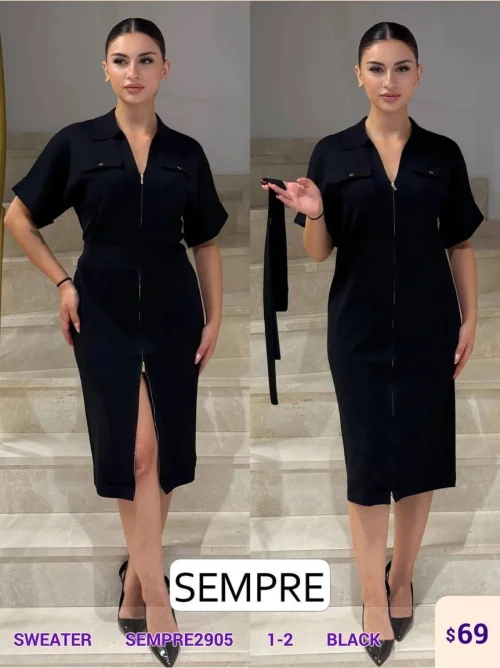 Свитер Sempre (Черный, модель SEMPRE2905) оптом