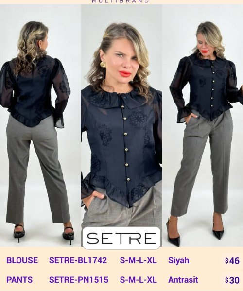 Блузка SETRE (Черный, модель SETRE-BL1742) оптом