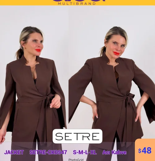 Жакет SETRE (Коричневый, модель SETRE-CK0547) оптом