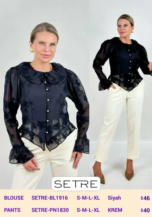Блузка SETRE (Black, модель SETRE-BL1916) оптом