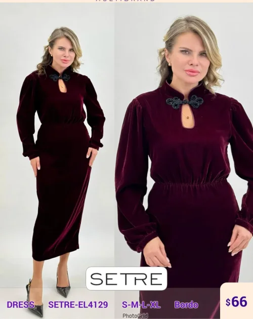 Платье SETRE (Burgundy, модель SETRE-EL4129) оптом