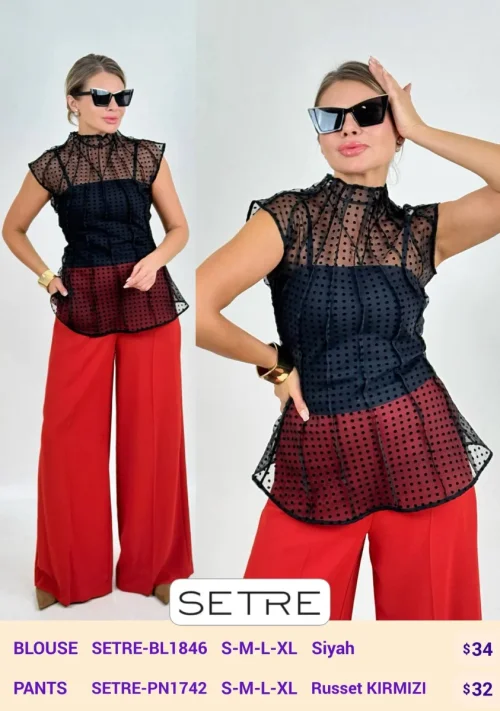 Блузка SETRE (Black, модель SETRE-BL1846) оптом